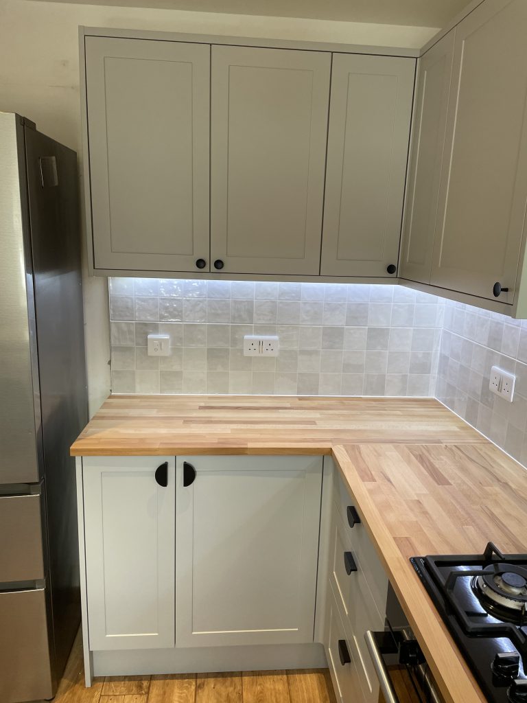 grey kitchen wood worktops